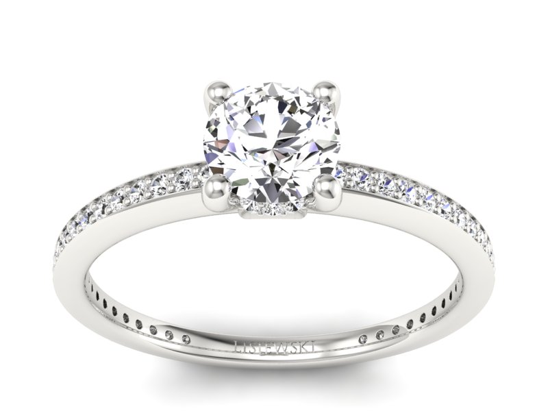 Złoty pierścionek z brylantami białe złoto - P15263b - 1