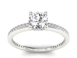 Złoty pierścionek z brylantami białe złoto - P15263b