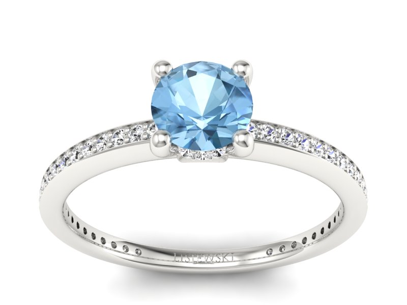 Złoty pierścionek z topazem i brylantami - P15263ba - 1