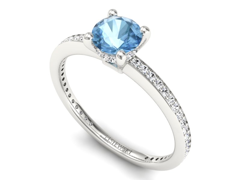 Złoty pierścionek z topazem i brylantami - P15263ba - 3