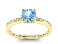 Złoty pierścionek z topazem i brylantami - P15263za