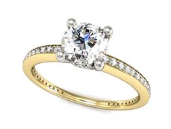 Pierścionek zaręczynowy z diamentami złoto 585 - P15263zb