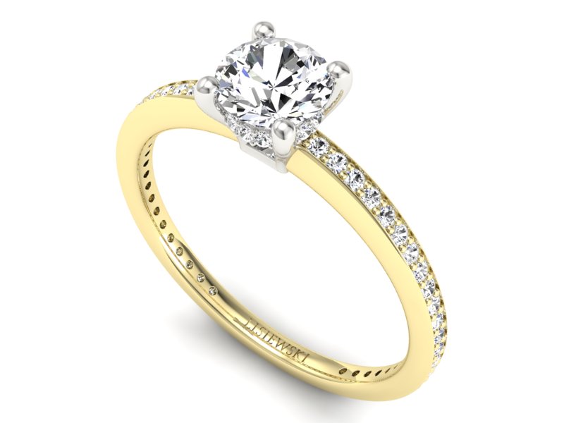 Pierścionek zaręczynowy z diamentami - P15263zb - 3