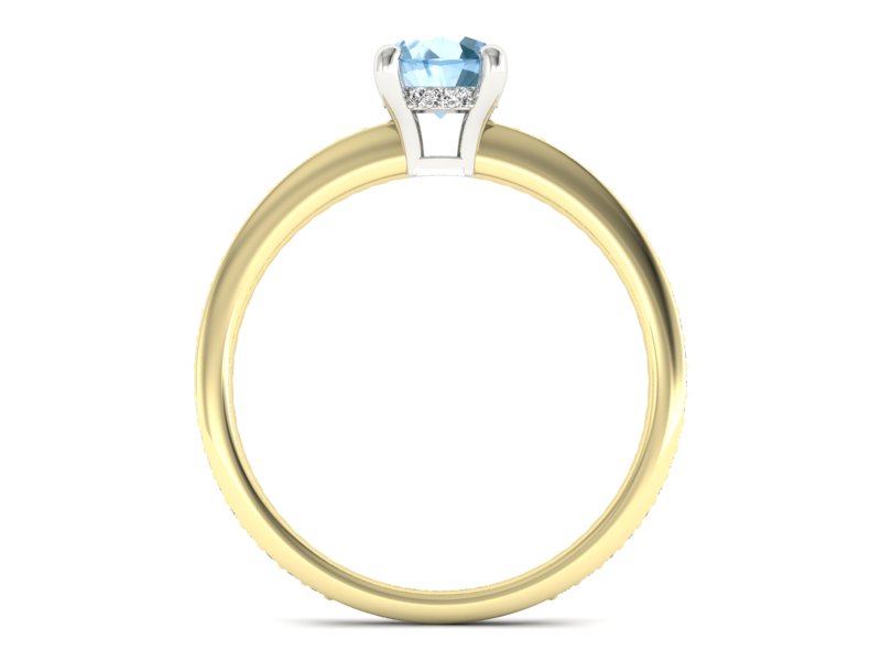 Złoty pierścionek topaz i brylanty - P15263zba - 2