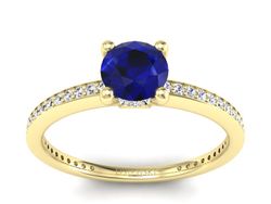 Złoty pierścionek ze spinelem i brylantami - P15263zsp