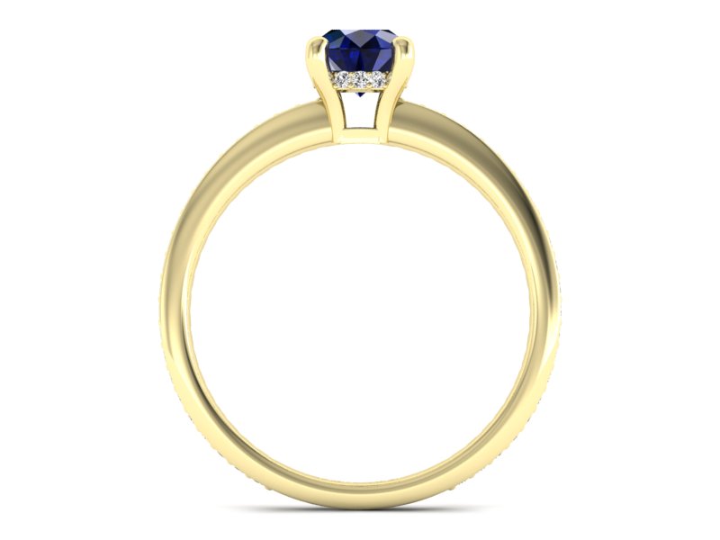Pierścionek z szafirem i brylantami żółte złoto - P15263zsz - 2