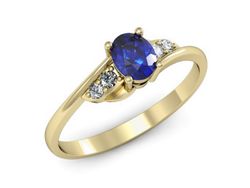Złoty pierścionek z szafirem i diamentami złoto - P15268zszc