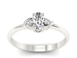 Pierścionek zaręczynowy z diamentami białe złoto - P15270b