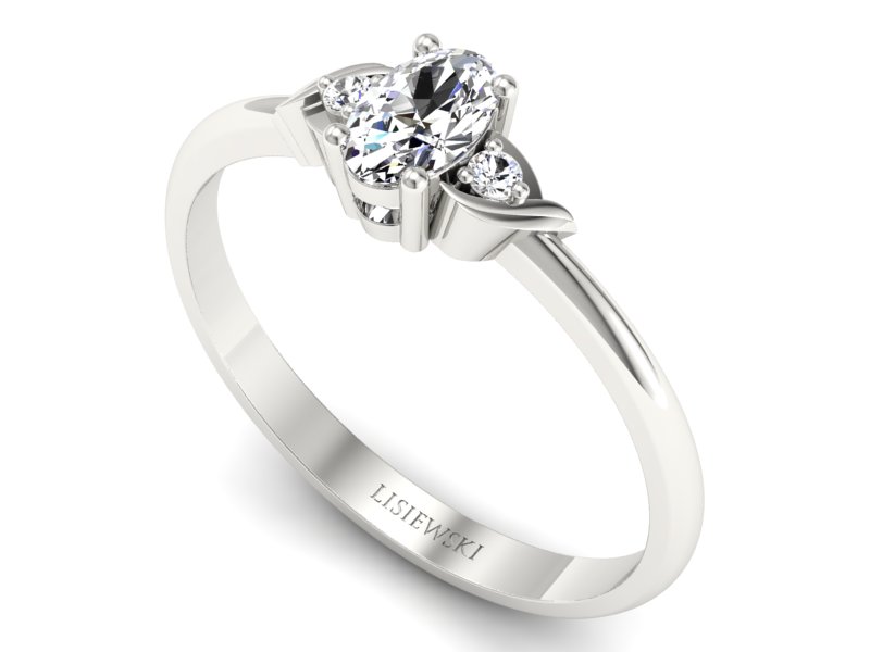 Pierścionek zaręczynowy z diamentami białe złoto - P15270b - 3