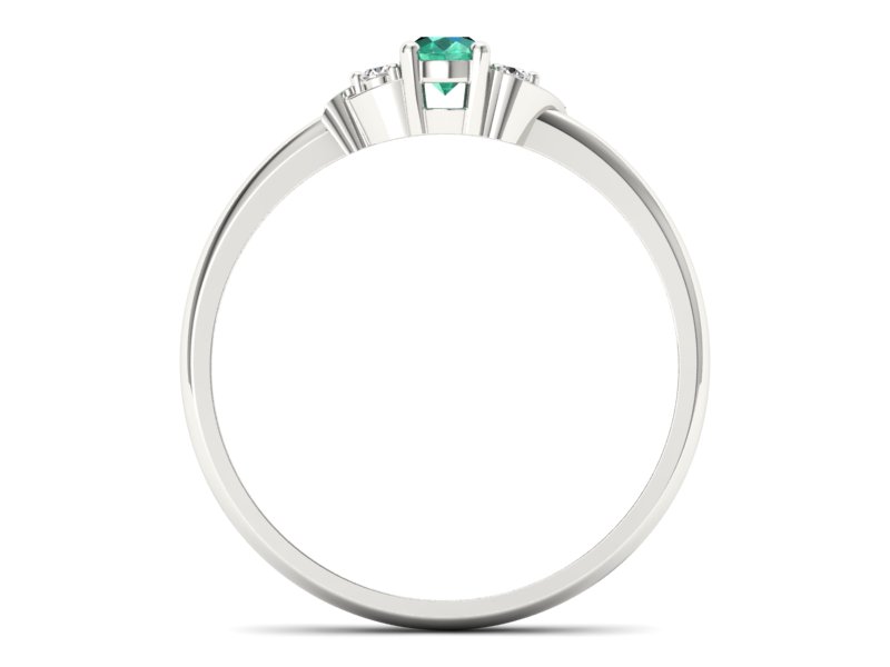 Złoty pierścionek ze szmaragdem i brylantami - P15270bszm - 2