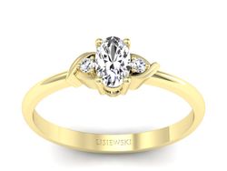 Złoty pierścionek z diamentami żółte złoto - P15270z