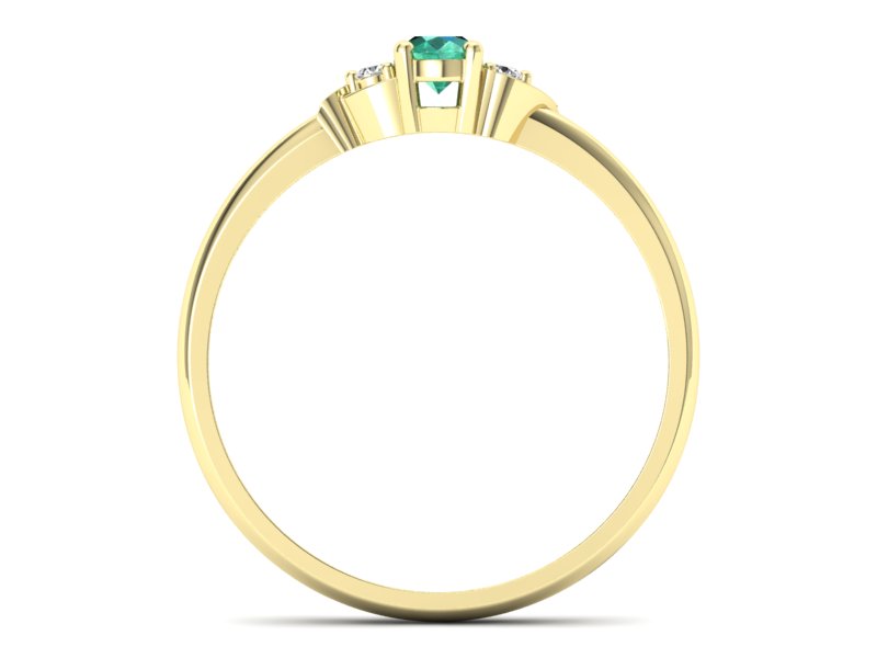 Złoty pierścionek ze szmaragdami i brylantami - P15270zszm - 2
