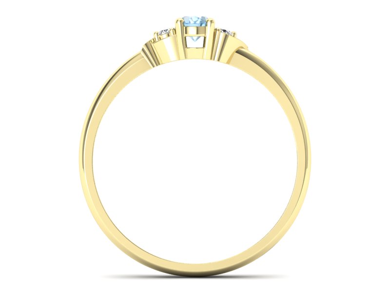 Pierścionek z topazem i brylantami żółte złoto - P15270ztp - 2