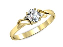 Złoty Pierścionek z diamentami żółte złoto 585 - P15272z
