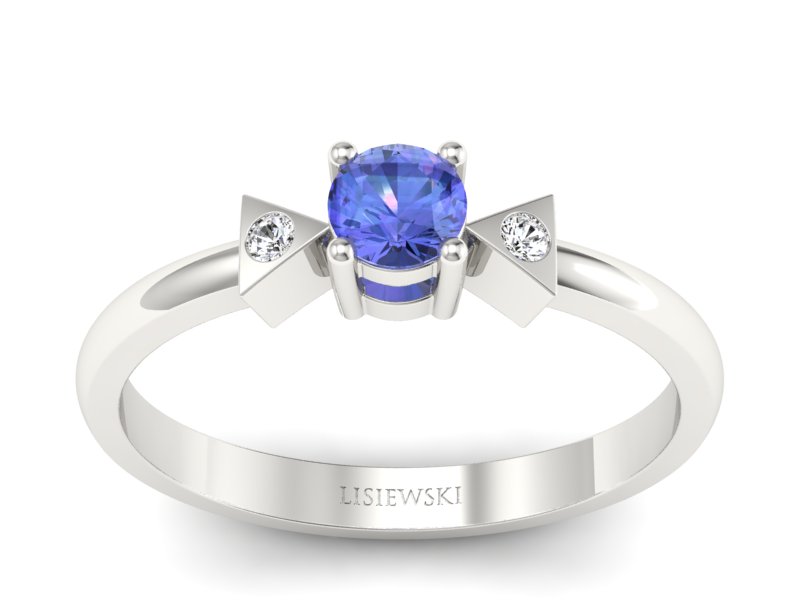 Pierścionek zaręczynowy z tanzanitem i brylantami - P15275bt - 1
