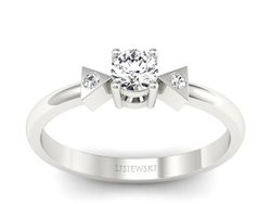 Złoty pierścionek z brylantami białe złoto - P15275bV