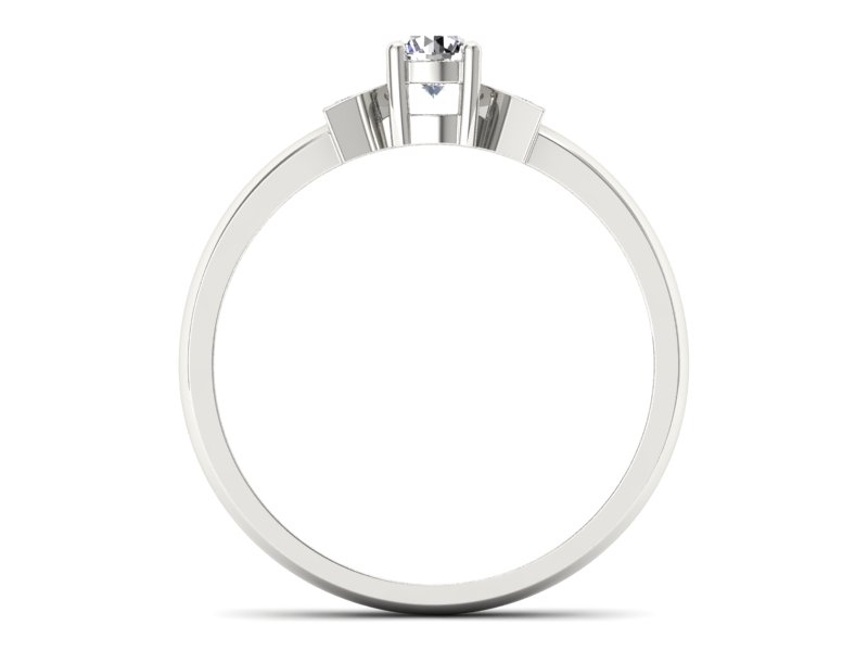 Złoty pierścionek z brylantami białe złoto - P15275bV - 2