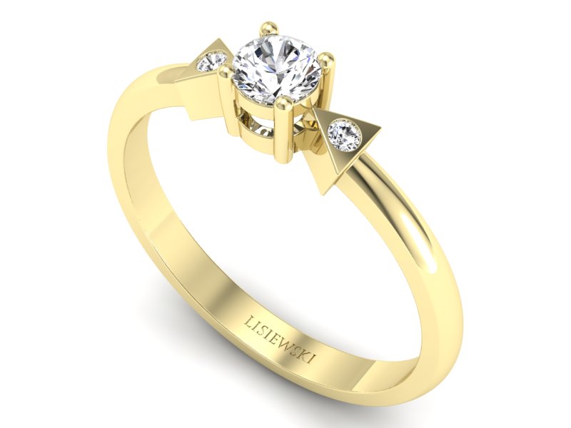 Pierścionek zaręczynowy z diamentami - P15275z - 3