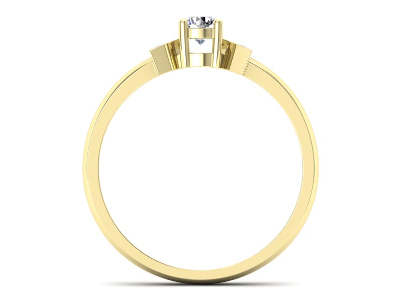 Złoty pierścionek z brylantami żółte złoto - P15275zP - 2