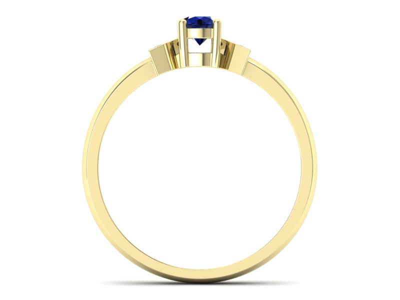 Złoty pierścionek z szafirem i brylantami - P15275zsz - 2