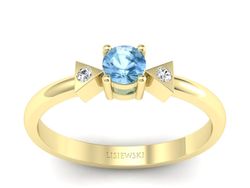 Złoty pierścionek z topazem i brylantami - P15275ztp