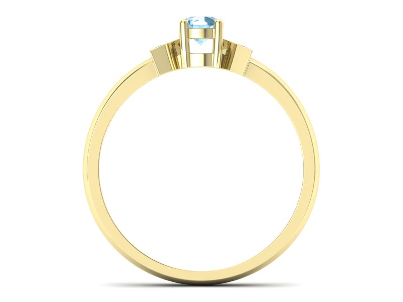 Złoty pierścionek z topazem i brylantami - P15275ztp - 2