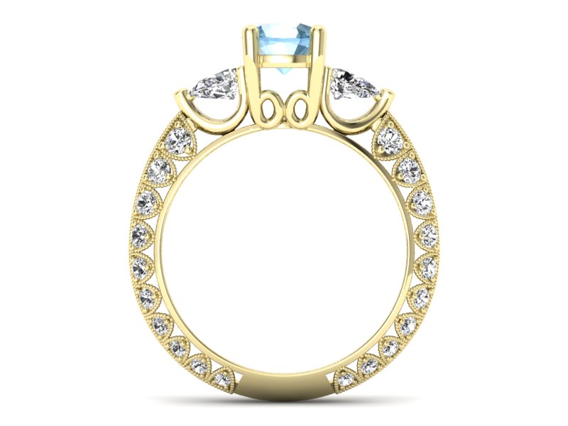 Pierścionek topaz z diamentami żółte złoto - P15279za - 2