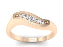 Złoty pierścionek z brylantami różowe złoto - P15281c