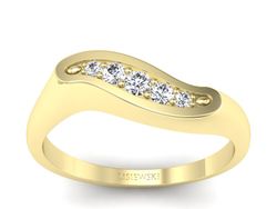 Złoty pierścionek z brylantami żółte złoto - P15281z