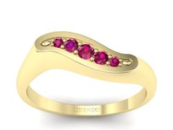 Złoty pierścionek z rubinami żółte złoto - P15281zr