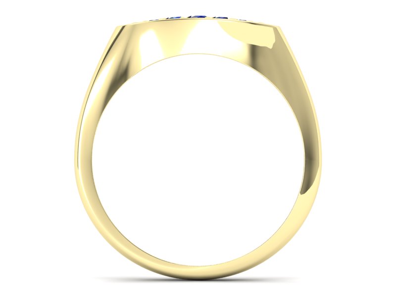 Złoty pierścionek z szafirami żółte złoto - P15281zsz - 2