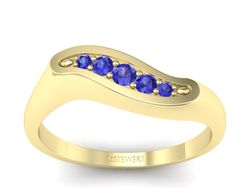 Złoty pierścionek z szafirami żółte złoto - P15281zszc