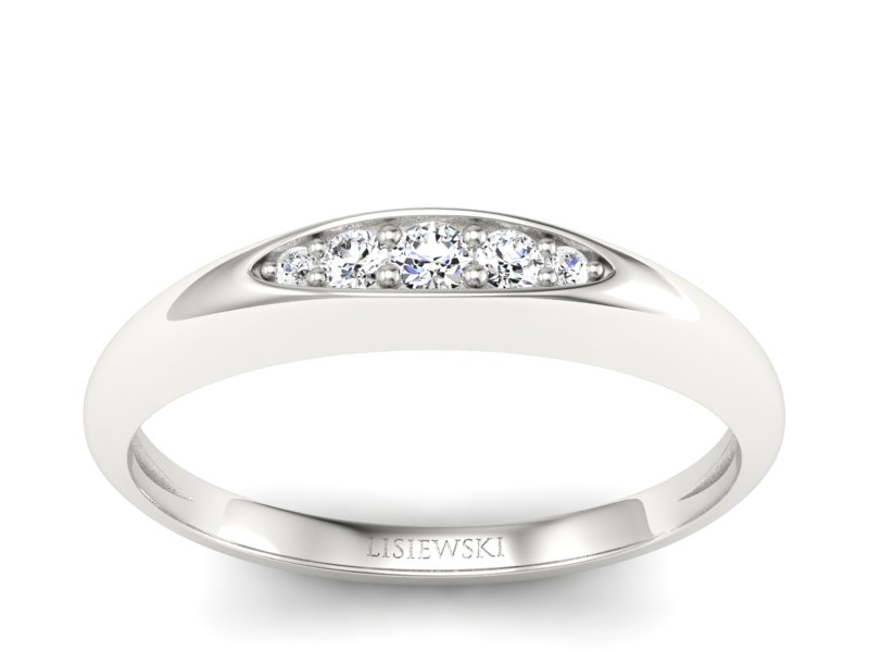 Złoty pierścionek z brylantami - P15282b - 1