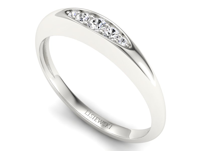 Złoty pierścionek z brylantami - P15282b - 3