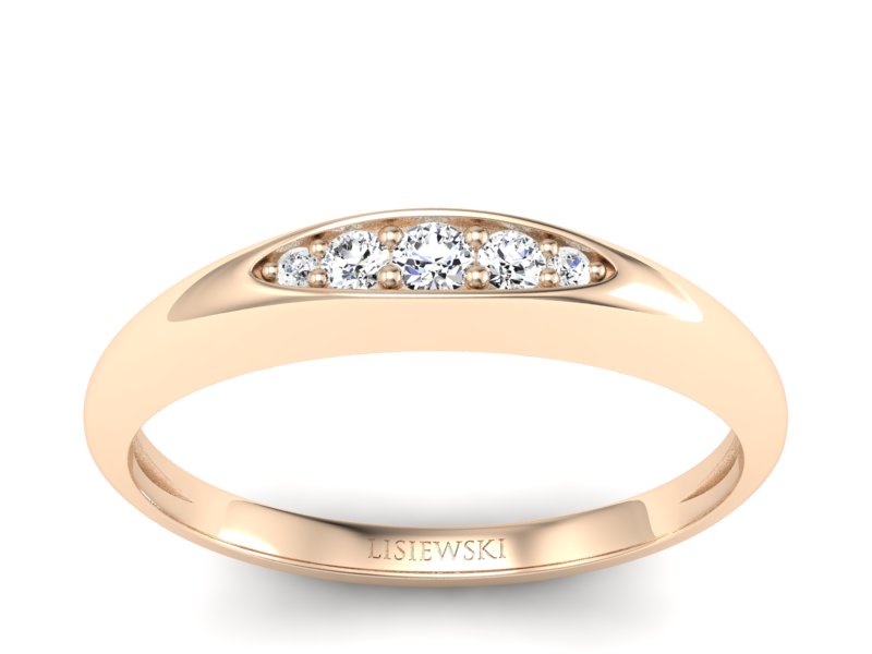 Złoty pierścionek z brylantami różowe złoto - P15282c - 1
