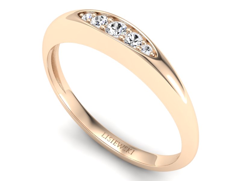 Złoty pierścionek z brylantami różowe złoto - P15282c - 3