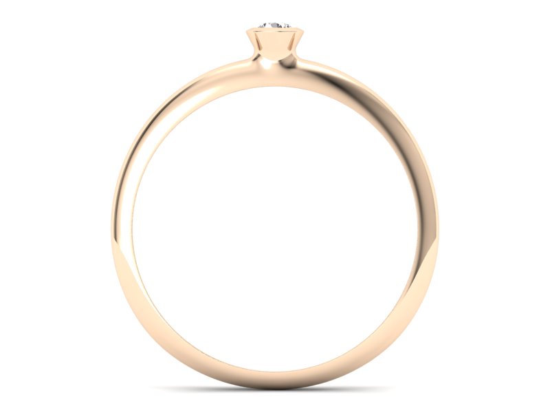 Złoty pierścionek z brylantem różowe złoto - P15284c - 2