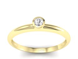 Złoty pierścionek z brylantem żółte złoto - P15284z