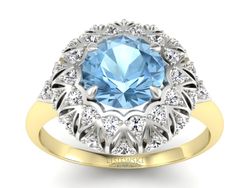 Pierścionek topaz i brylanty złoto - P15286zbtp