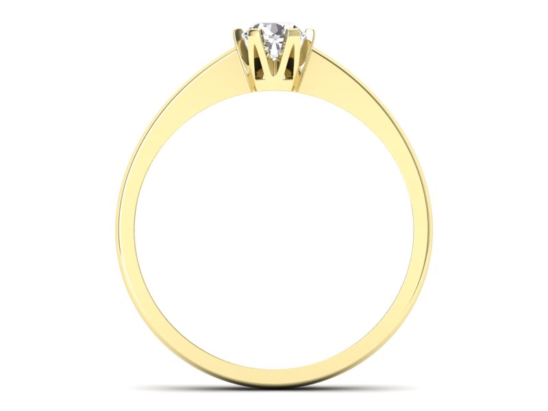 Złoty pierścionek z brylantem żółte złoto - P15290 - 2