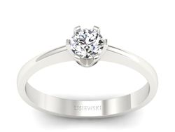 Złoty pierścionek z brylantem białe złoto - P15290b