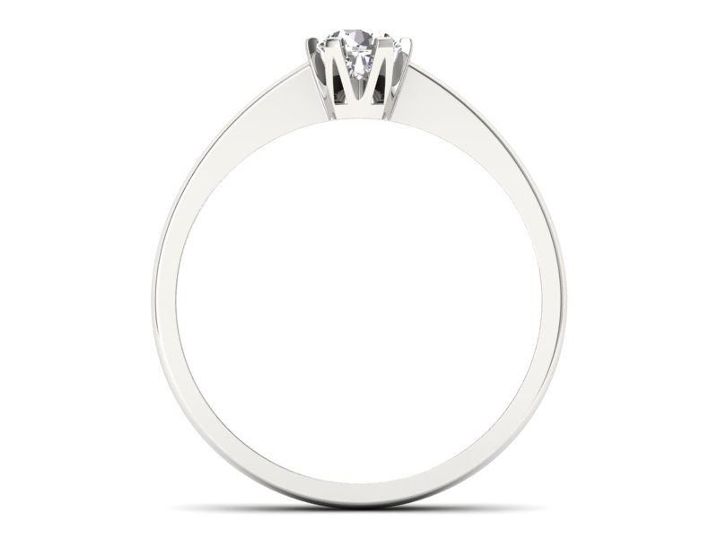 Złoty pierścionek z brylantem białe złoto - P15290b - 2