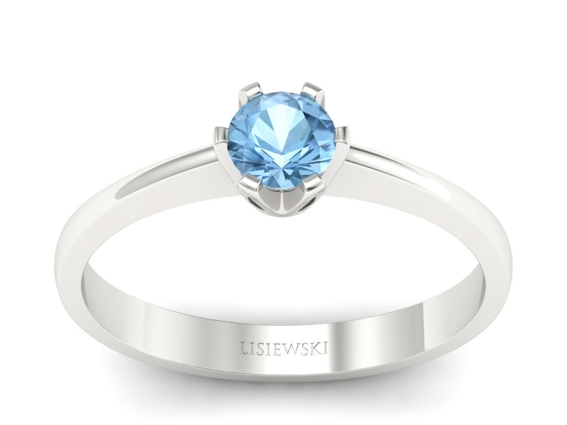 Złoty pierścionek z topazem białe złoto - P15290ba - 1