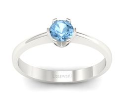 Złoty pierścionek z topazem białe złoto - P15290ba