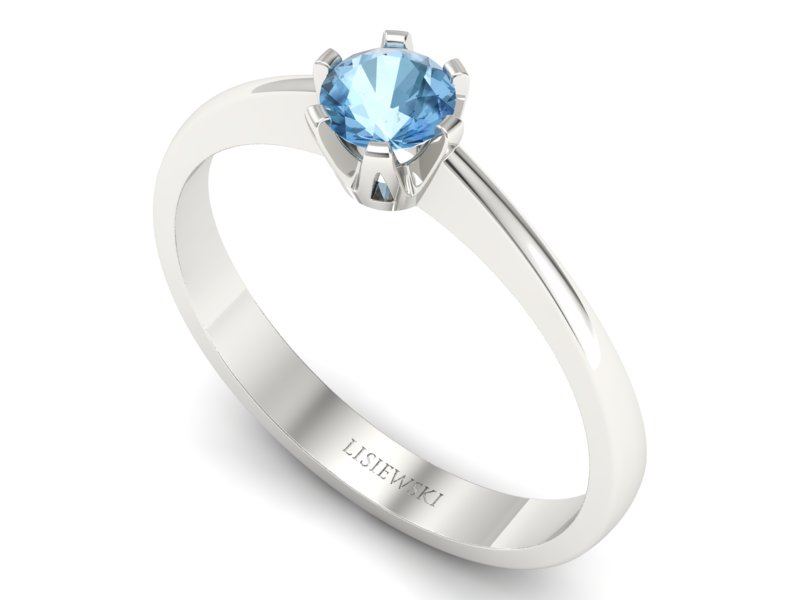 Złoty pierścionek z topazem białe złoto - P15290ba - 3