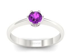 Złoty pierścionek z ametystem białe złoto - P15290bat