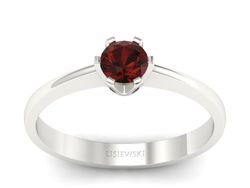 Złoty pierścionek z granatem białe złoto - P15290bgr