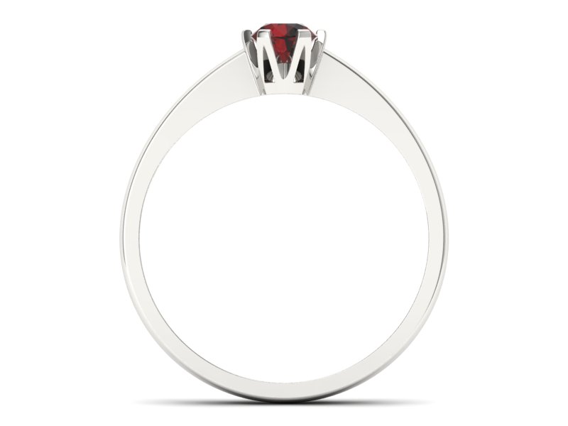 Złoty pierścionek z granatem białe złoto - P15290bgr - 2