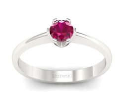 Złoty pierścionek z rubinem białe złoto - P15290br