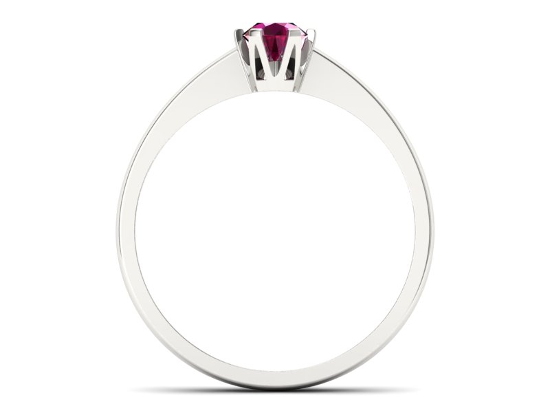 Złoty pierścionek z rubinem białe złoto - P15290br - 2